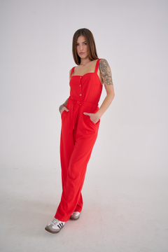 Imagen de ART 2424 MONO SIMIL LINO CON CINTURA ELASTIZADA