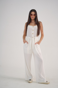 ART 2424 MONO FORRADO SIMIL LINO CON CINTURA ELASTIZADA - comprar online