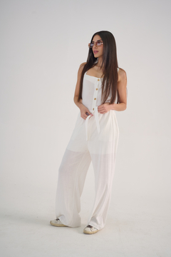 ART 2424 MONO FORRADO SIMIL LINO CON CINTURA ELASTIZADA - tienda online