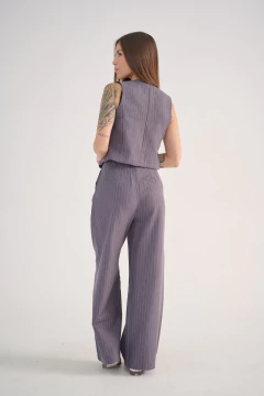 ART 2550 PANTALON SASTRERO RAYADO LAVANDA - comprar online