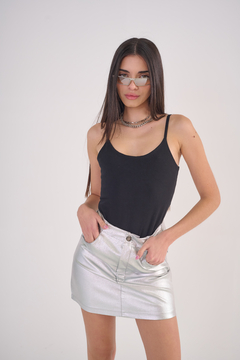 ART 2578 POLLERA METALLIC PLATA - comprar online