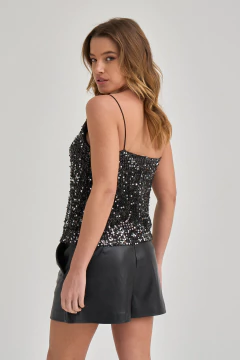 ART 2761 MUSCULOSA DE LENTEJUELAS NEGRO - comprar online