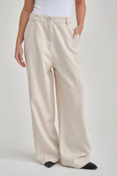 ART 2762R PANTALON SASTRERO CON HILADO DE LUREX BEIGE - comprar online