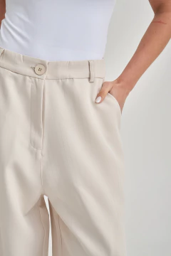 ART 2762R PANTALON SASTRERO CON HILADO DE LUREX BEIGE en internet