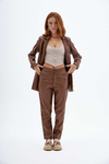 PANTALON CHUPIN ECO CUERO CHOCO