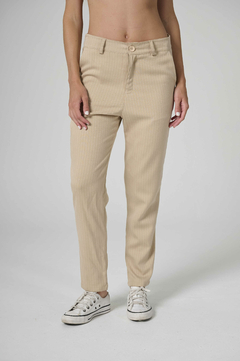 ART 2551 PANTALON SASTRERO RAYADO BEIGE - comprar online