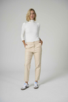 PANTALON CHUPIN ECO CUERO BEIGE - comprar online