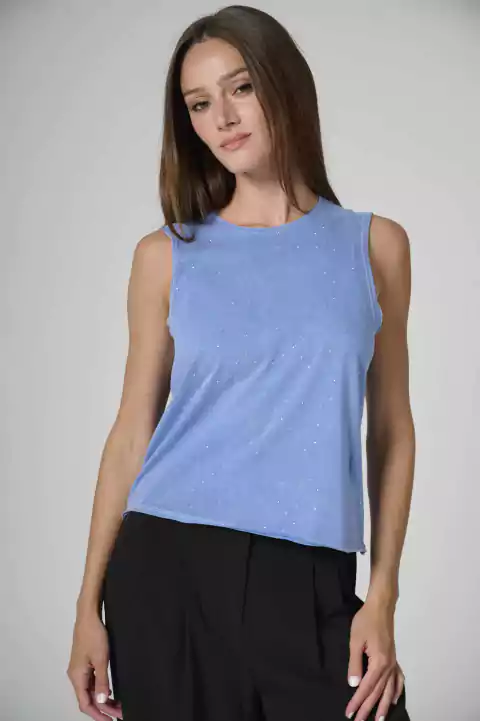 ART 2481 MUSCULOSA PRELAVADA FULL TACHAS AZUL en internet