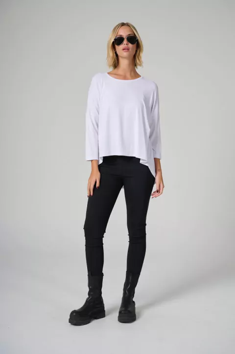 ART 2552 REMERA NEW YORK CREPPE MANGA 3/4 BLANCA