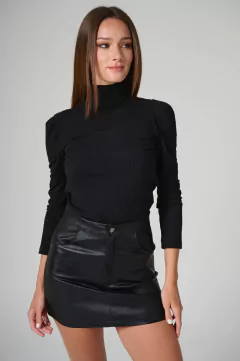 ART 2308 POLERA NEGRA DE MORLEY PREMIUM MANGA PRINCESA - Rock & Stories