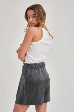 ART 2838 SHORT SASTRERO SATINADO NEGRO - comprar online