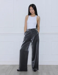 ART 2773 PANTALON SASTRERO SATINADO NEGRO - comprar online