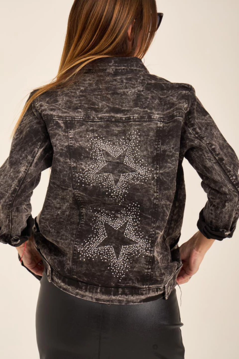ART 101E CAMPERA DE GABARDINA ELASTIZADA CON MULTITACHAS DE ESTRELLAS - comprar online