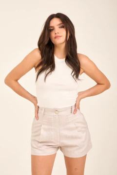 ART 2857 SHORT SASTRERO DE LINO CON HILADO DE LUREX - Rock & Stories