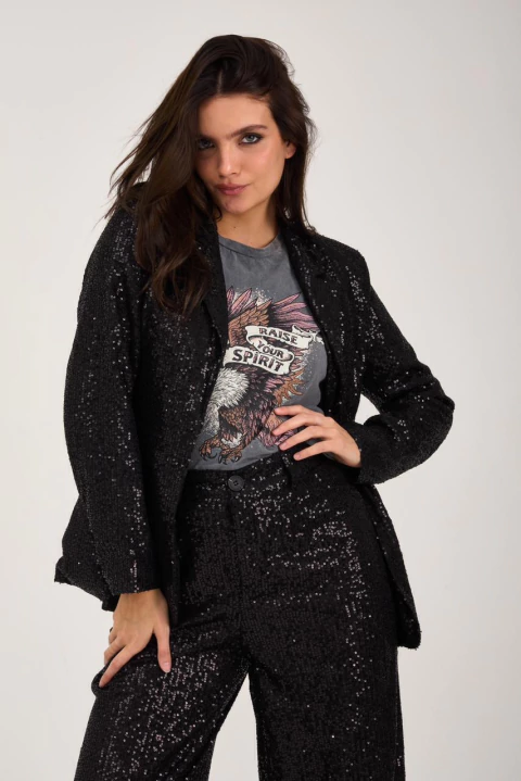 ART ROCK03 CONJUNTO BLAZER+PANTALON LENTEJUELA NEGRO