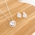 Conjunto Coraçāo Cravejado de Prata CNJ00002