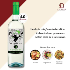 Vinho 3 Autores Verde 750ml - comprar online