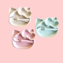 Plato con cubiertos Hello Kitty - comprar online