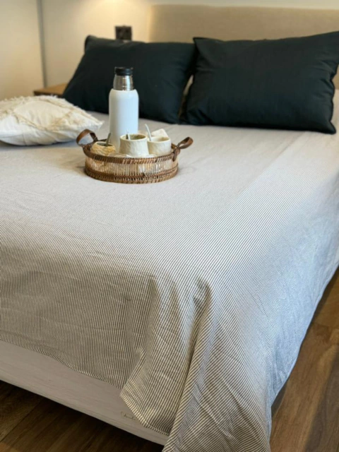 FUNDA DE EDREDÓN TWIN 150X250 (RAYAS FINAS REVERSIBLE)