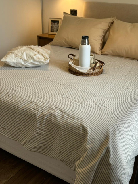 FUNDA DE EDREDÓN TWIN 150X250 (RAYAS GRUESAS REVERSIBLE)