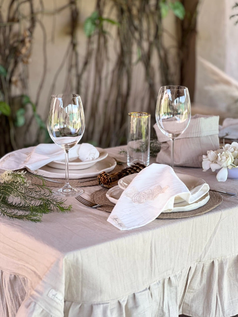 MANTEL AMOR -150x200 + 15 volados - comprar online