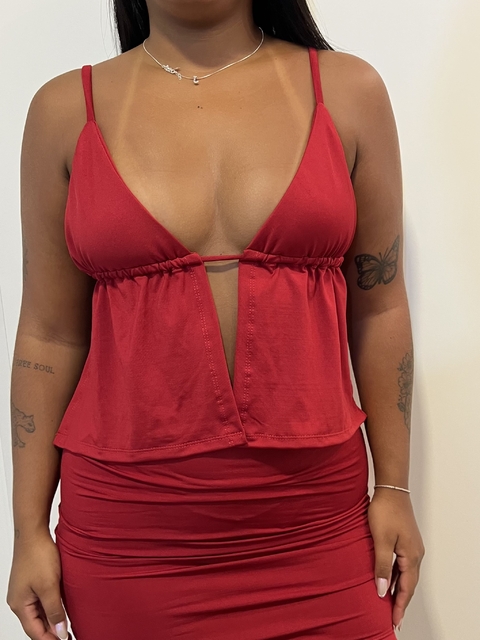 Top sunset • Vermelho | aberto nas costas