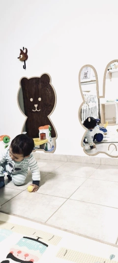 Espejo Acrílico con diseño de Oso feliz