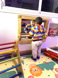 Espejo acrílico marco con barral tamaño chico - Mi Espejo Montessori