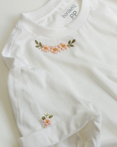 KIT COLE E BORDE | FLORES DE OUTONO SALMÃO (ADESIVO DE ENTRETELA SOLÚVEL) - comprar online