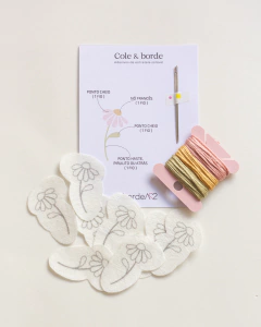 KIT COLE E BORDE | FLOR DO DIA ROSÊ (ADESIVO DE ENTRETELA SOLÚVE)