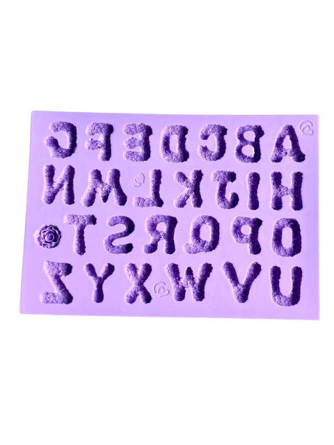 F1732 MOLDE DE SILICONE ALFABETO FLORAL CONFEITARIA BISCUIT