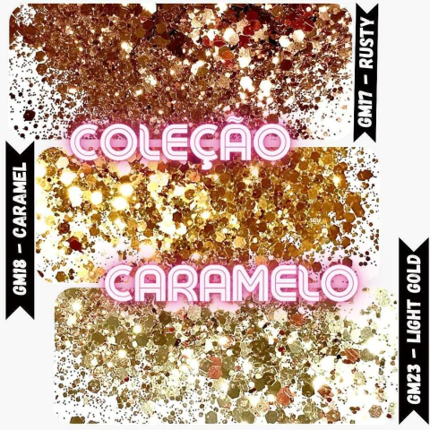 GMC6 Glitter Chunky flocado Poliéster Importado resina unha 30gr