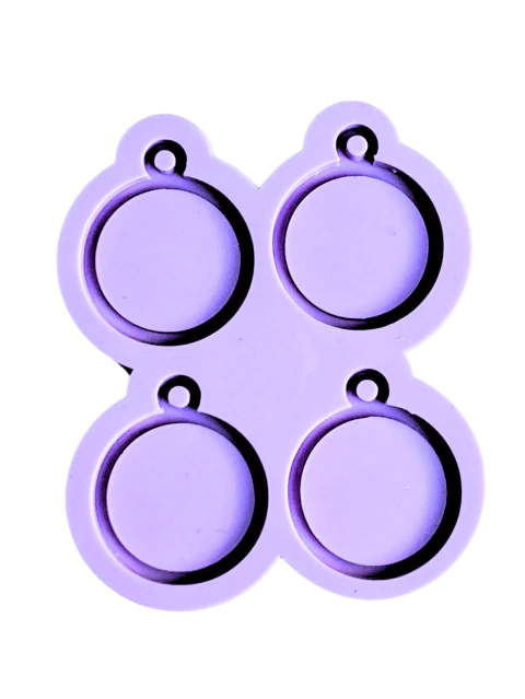 R724 Molde de silicone chaveiro Espelho de bolsa Redondinho resina decorar