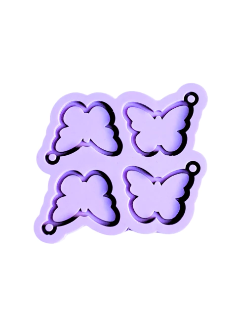 R725 Molde de silicone chaveiro Espelho de bolsa Borboleta resina decorar