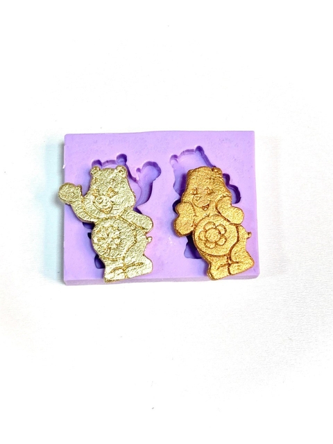 F879 MOLDE DE SILICONE 2 URSINHOS CARINHOSOS CONFEITARIA ARTESANATO