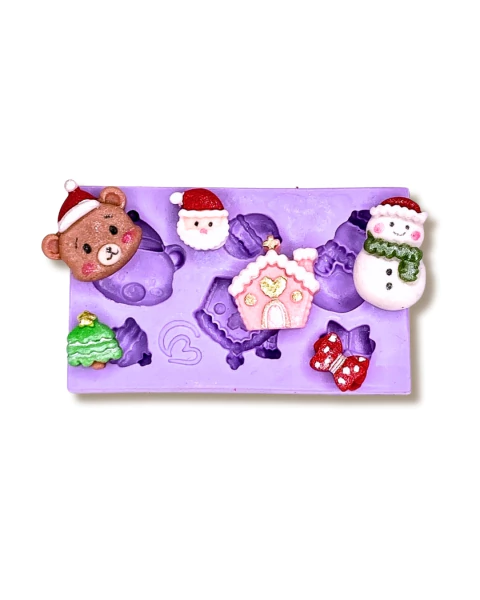 F1806 MOLDE DE SILICONE NATAL CONFEITARIA BISCUIT
