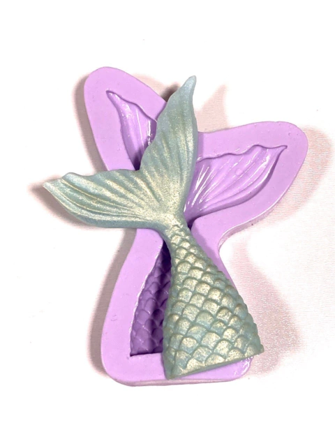 F37 MOLDE DE SILICONE CAUDA DE SEREIA CONFEITARIA BISCUIT