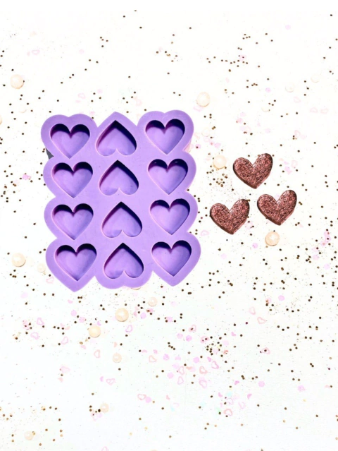 R495 MOLDE DE SILICONE CORAÇÃO PINGENTE RESINA DECORAR