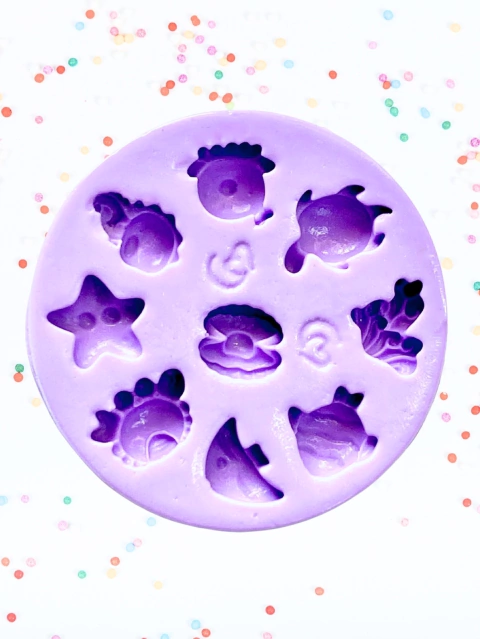 F1660 MOLDE DE SILICONE FUNDO DO MAR CONFEITARIA BISCUIT