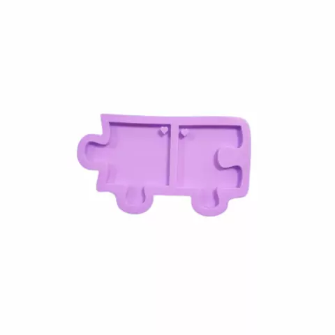 R197 Molde de silicone namorados quebra cabeça chaveiro resina decorar