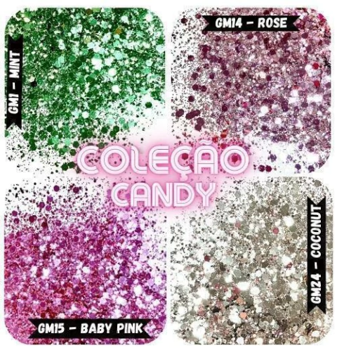 GMC19 Glitter Chunky flocado Poliéster Importado resina unha 40gr