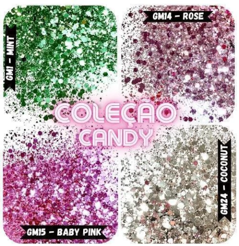 GMC19 Glitter Chunky flocado Poliéster Importado resina unha 40gr