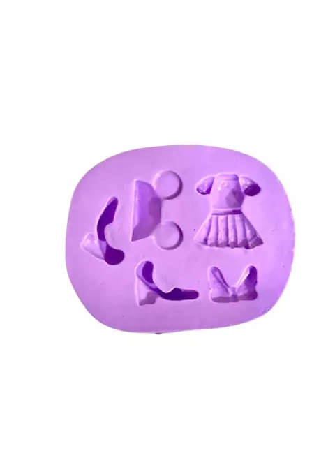 F1244 MOLDE DE SILICONE VESTIDO RATINHA CONFEITARIA BISCUIT