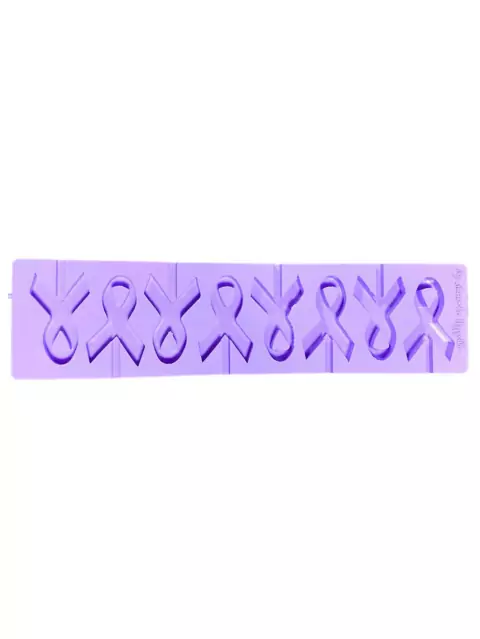 L9 Molde de silicone pirulito laço outubro rosa novembro azul para decorar