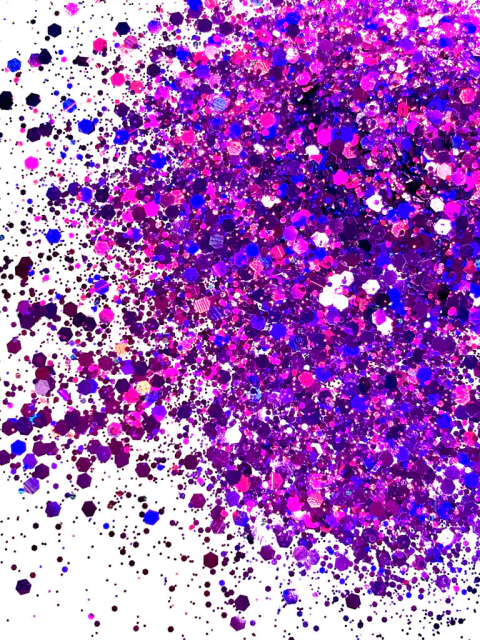 GH11-A Glitter Chunky holográfico Poliéster Importado resina unha 50gr -DEEP PURPLE