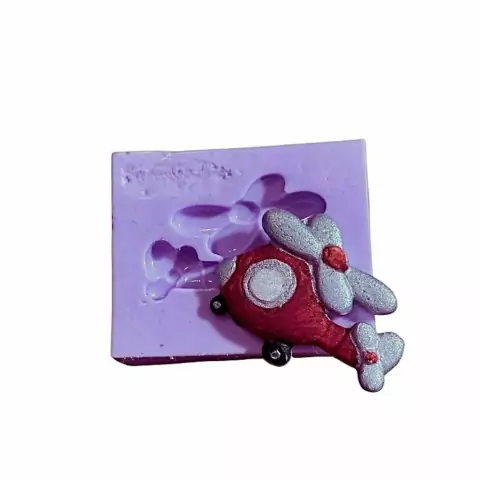 F1188 MOLDE DE SILICONE HELICÓPTERO CONFEITARIA BISCUIT