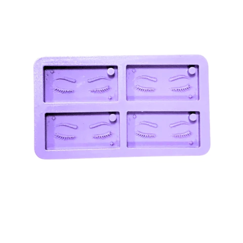 R698 Molde de silicone chaveiro cílios resina decorar