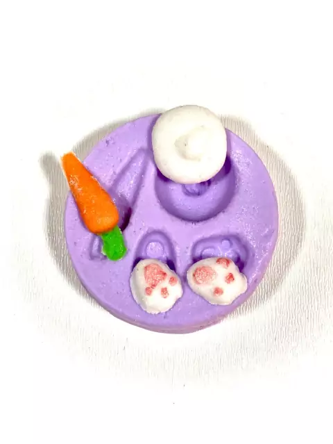 F478 MOLDE DE SILICONE MINI COELHO CENOURA CONFEITARIA BISCUIT