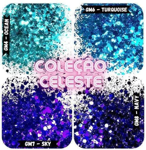 GMC11 Glitter Chunky flocado Poliéster Importado resina unha 40gr