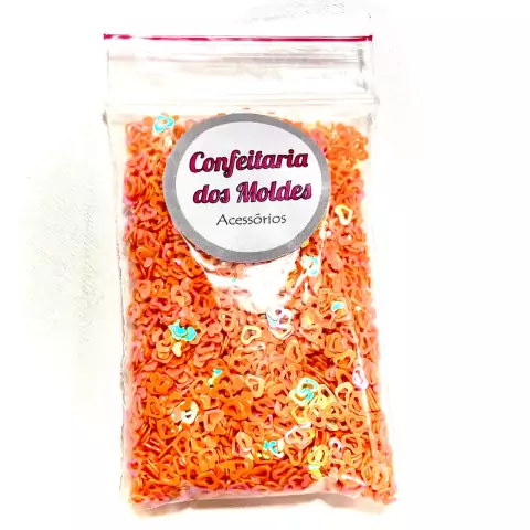 G3 Aplique laranja Lantejoula Paetê enchimento resina unhas Coração 10gr